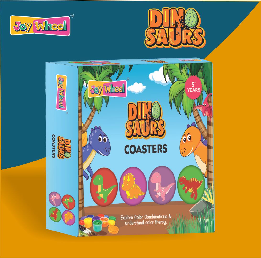 JOY WHEEL Dinosaur Coaster Painting Kit for Kids | Joy Wheel DIY Craft